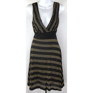 NWT Say Anything midi Tank dress M Blk Glitter Sleeveless Surplice Glam Party